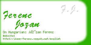 ferenc jozan business card